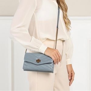 tory burch kira Chevron chain wallet and crossbody.